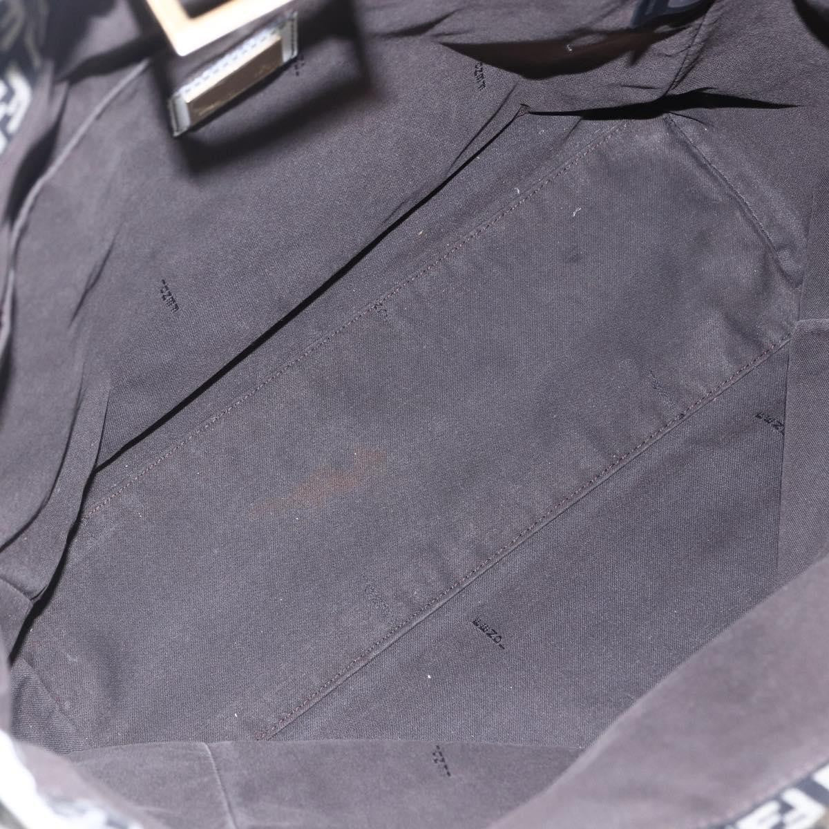 Fendi Zucca Tote Canvas Black Canvas Tote Bag Bag (Pre-Owned)