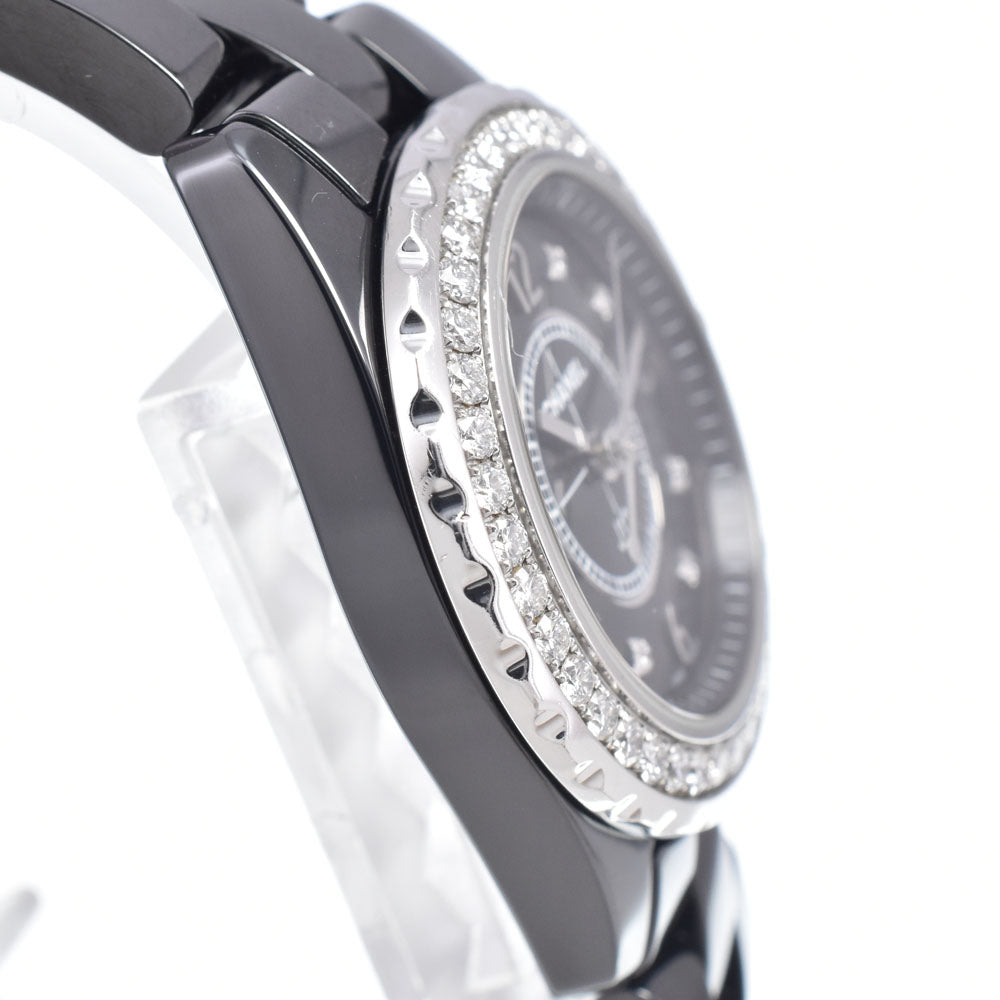 Chanel J12 Quartz Ceramic And Stainless Steel With Sapphire Bezel And Diamond Markers Watch (Pre-Owned)