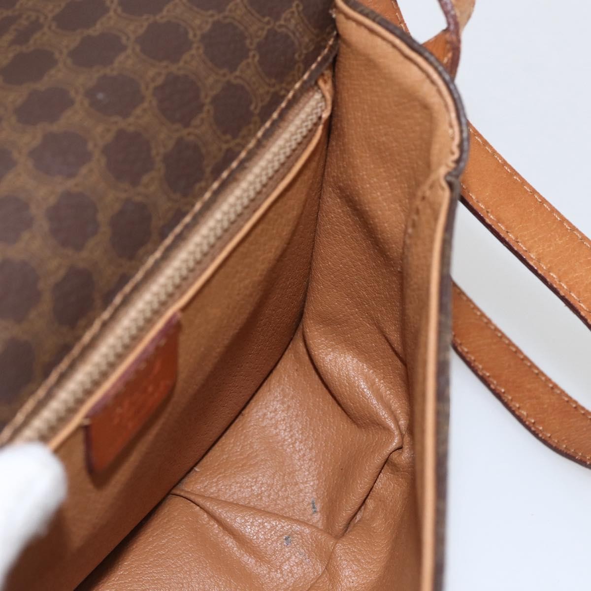 Celine Vintage Macadam Canvas And Leather Brown Canvas Shoulder Bag Bag (Pre-Owned)