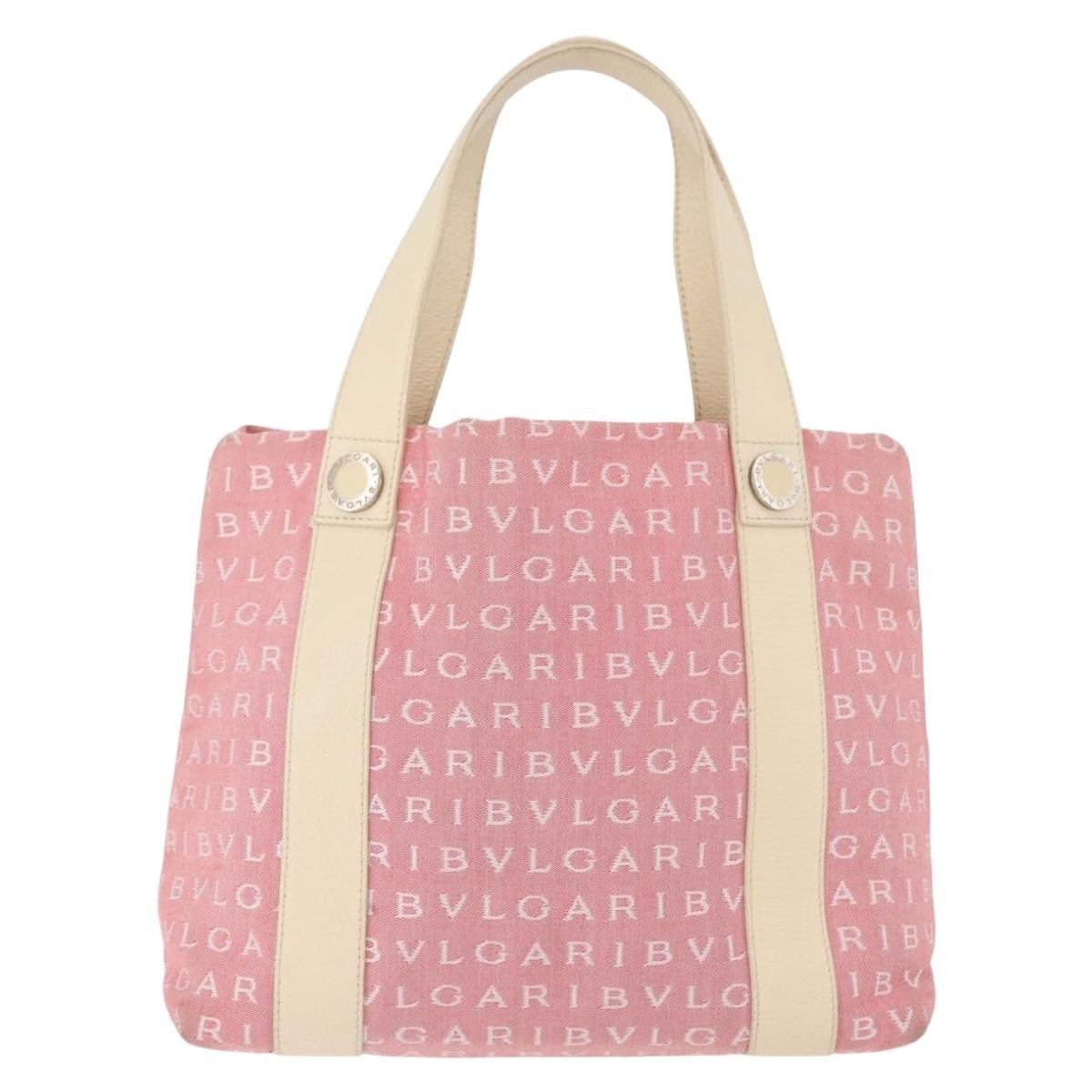 Bvlgari Logomania Canvas Pink Canvas Shoulder Bag Bag (Pre-Owned)