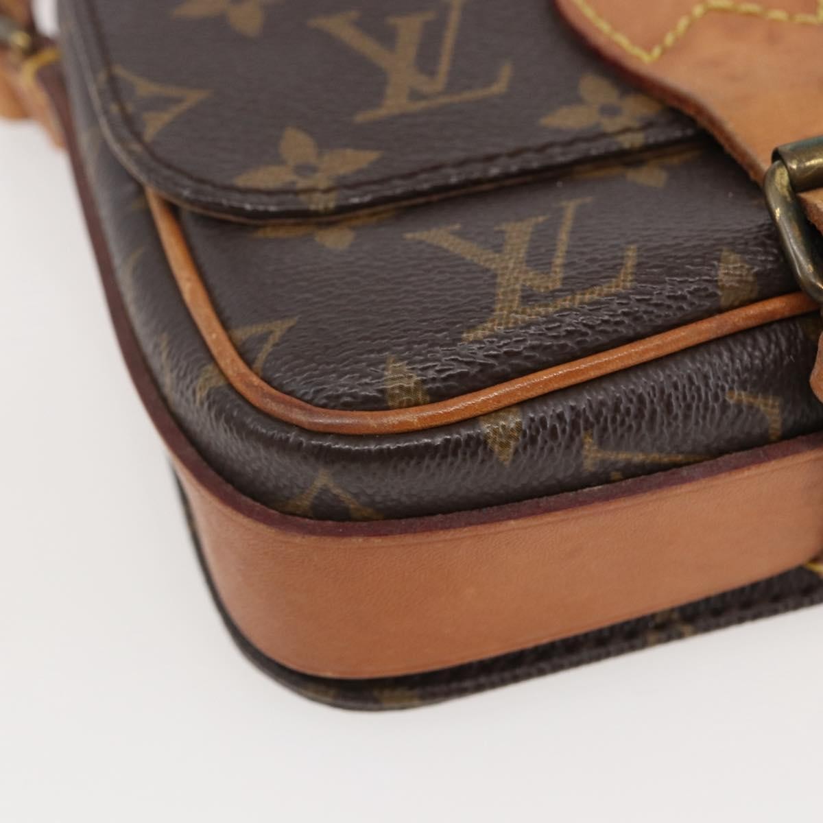 Louis Vuitton Cartouchiere Monogram Canvas Brown Canvas Shoulder Bag Bag (Pre-Owned)