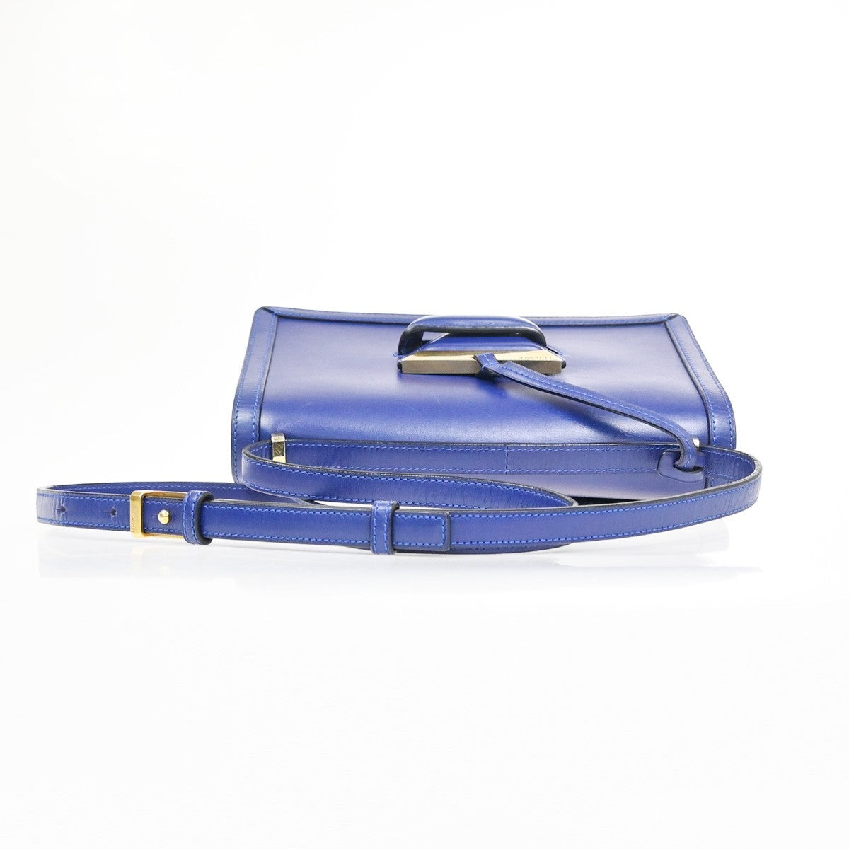 Loewe Barcelona Leather Blue Leather Shoulder Bag Bag (Pre-Owned)