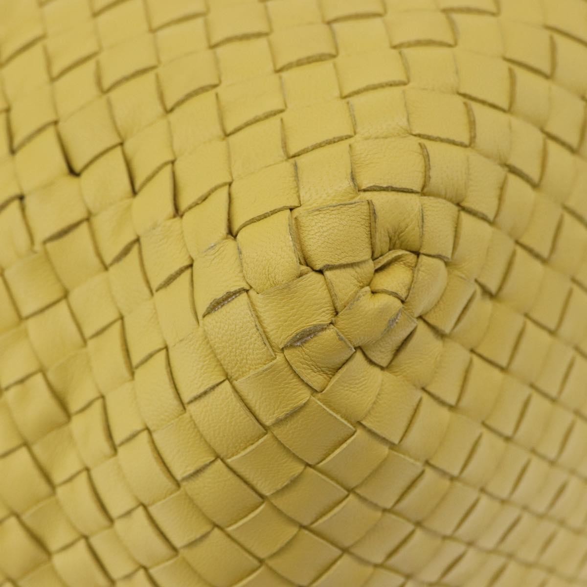 Bottega Veneta Zip Cube Messenger Intrecciato Nappa Yellow Leather Shoulder Bag Bag (Pre-Owned)