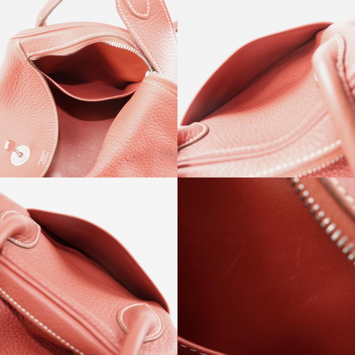 Hermes Lindy Togo Orange Leather Shoulder Bag Bag (Pre-Owned)