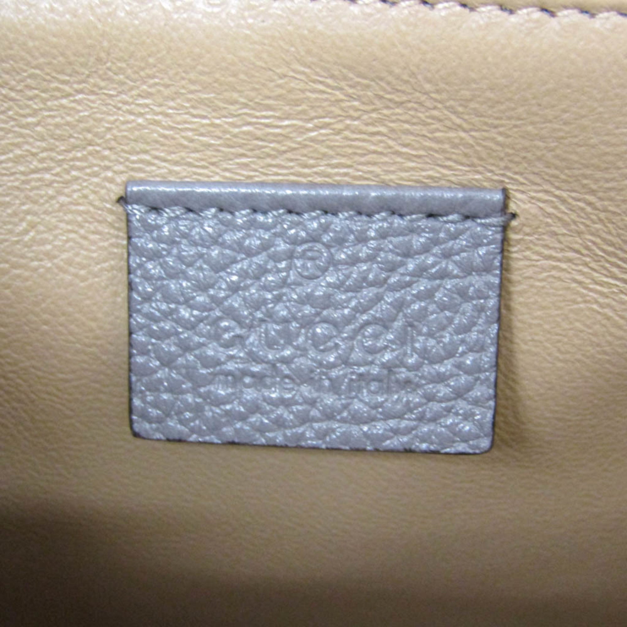 Gucci Zumi Top Handle Leather Gray Leather Handbag (Pre-Owned)