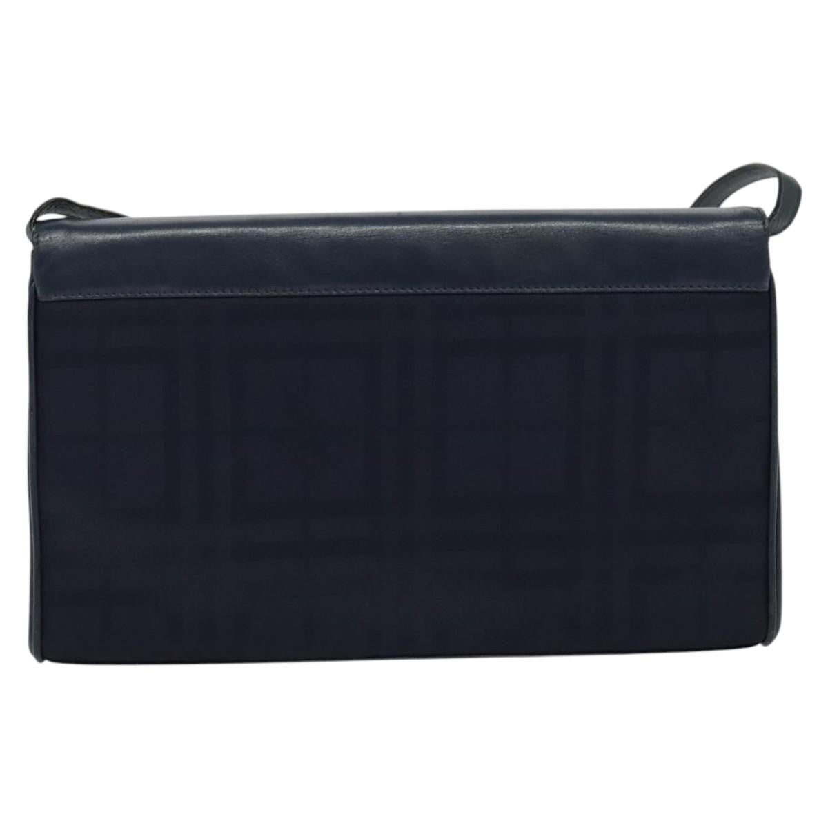 Burberry Flap Shoulder Canvas Navy Canvas Shoulder Bag Bag (Pre-Owned)