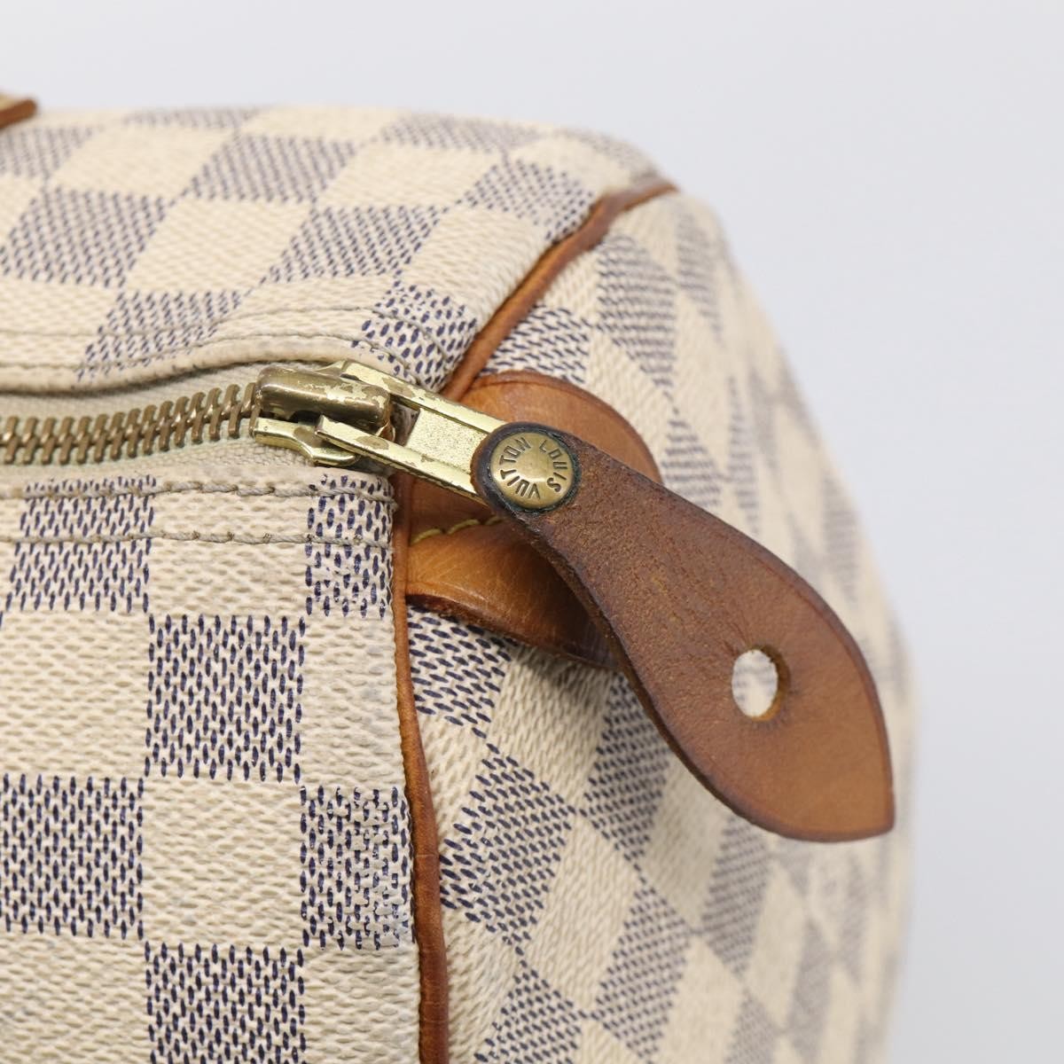 Louis Vuitton Speedy Damier White Canvas Handbag (Pre-Owned)