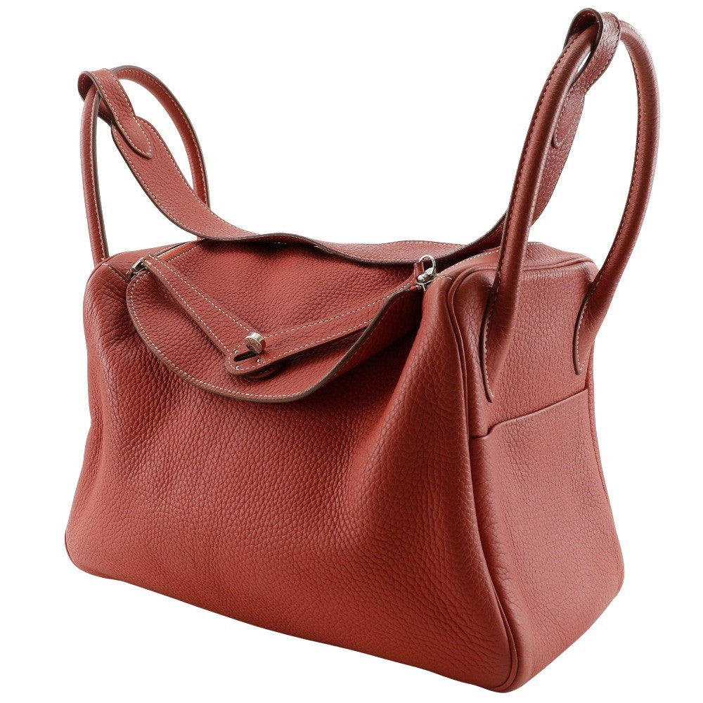 Hermes Lindy Togo Orange Leather Shoulder Bag Bag (Pre-Owned)