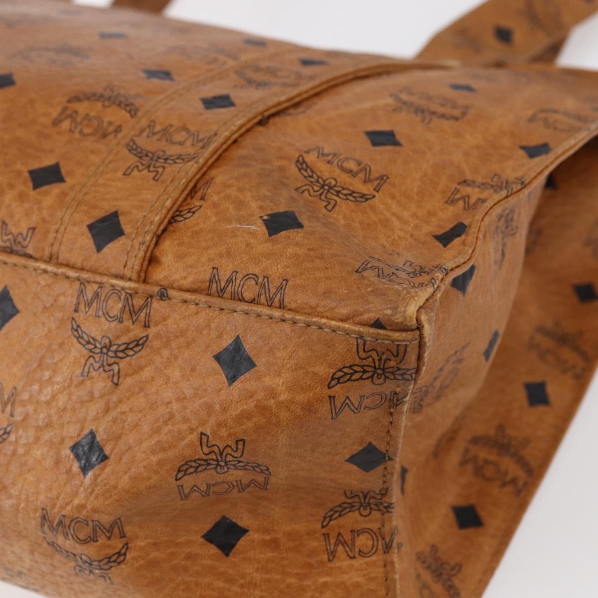 MCM Vintage Visetos Canvas Brown Canvas Tote Bag Bag (Pre-Owned)