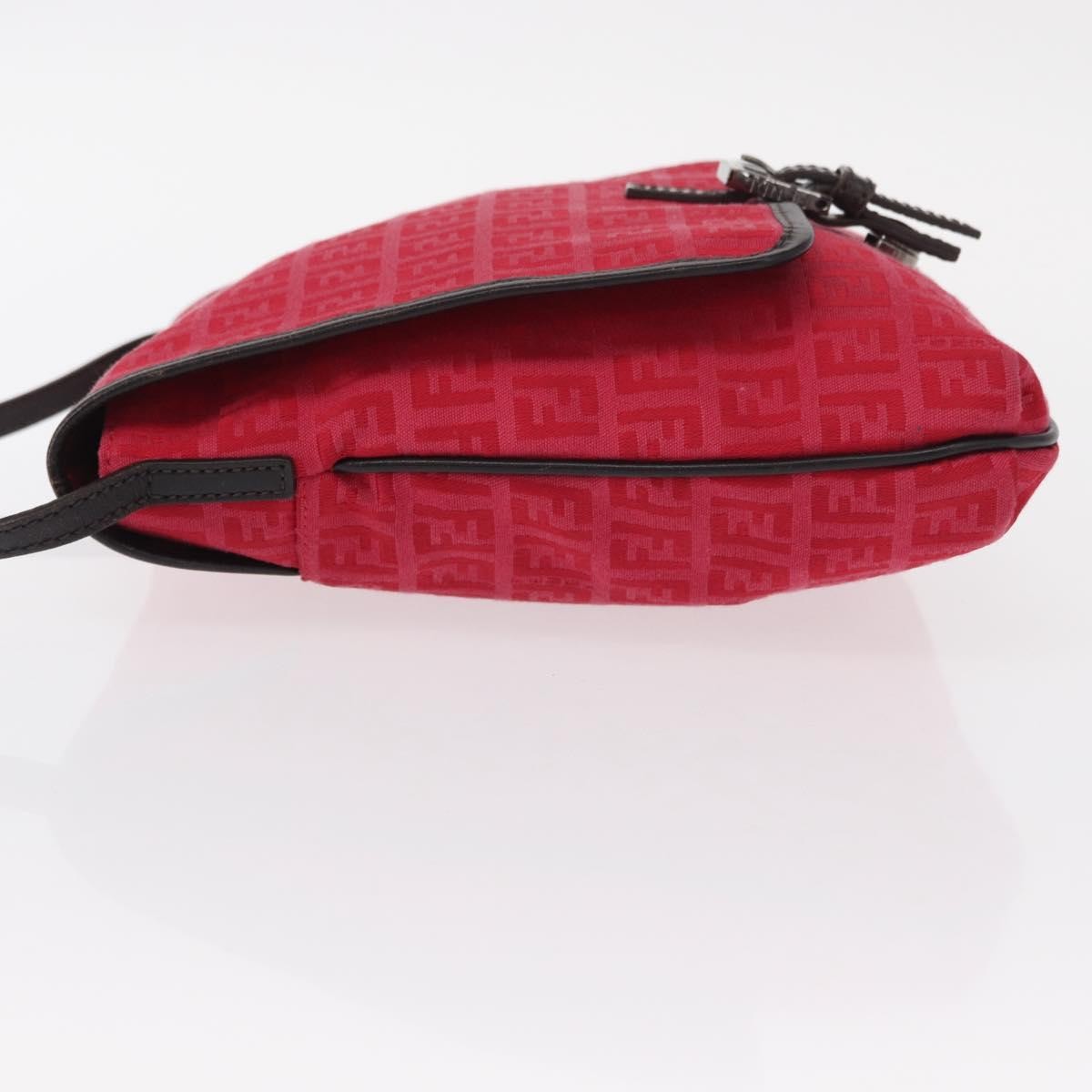 Fendi Vintage Flap Zucchino Canvas Red Canvas Shoulder Bag Bag (Pre-Owned)