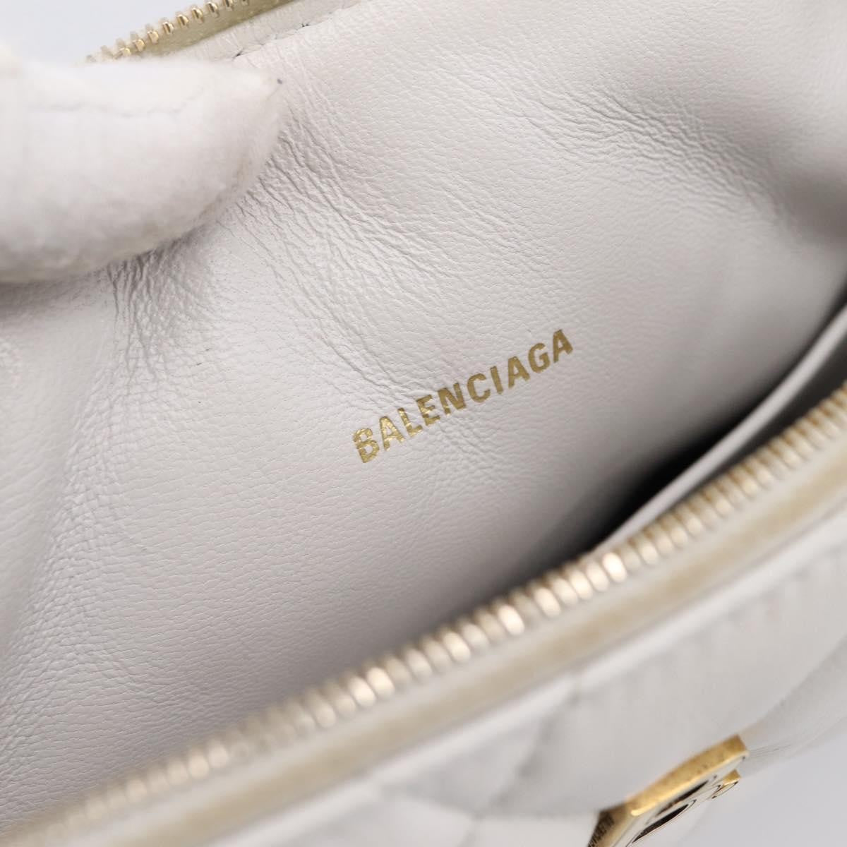 Balenciaga Touch B. Camera Quilted Leather White Leather Handbag (Pre-Owned)