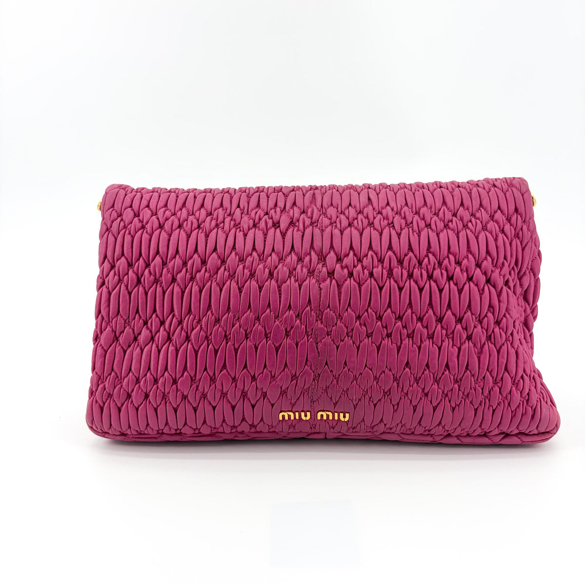 Miu Miu Crystal Clutch Matelasse Leather Pink Other Clutche & Pouche Bag (Pre-Owned)