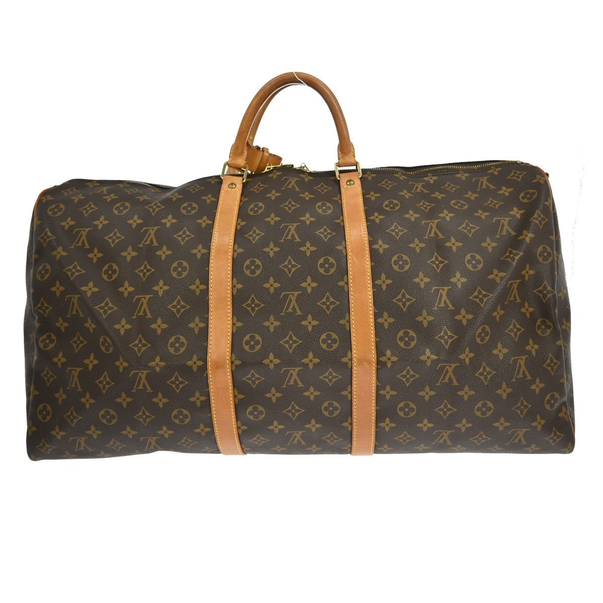 Louis Vuitton Keepall Bandoulière Monogram Brown Canvas Travel Bag Bag (Pre-Owned)