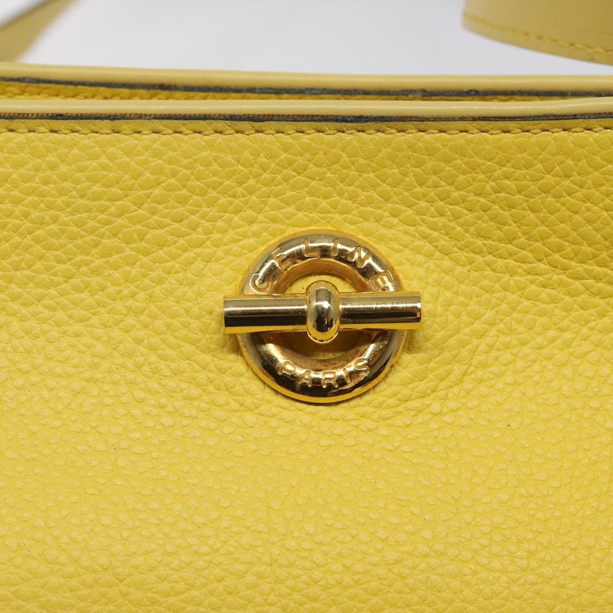 Celine Vintage Leather Yellow Leather Shoulder Bag Bag (Pre-Owned)