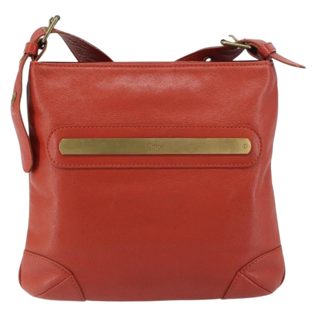 Chloe Vintage Leather Orange Leather Shoulder Bag Bag (Pre-Owned)