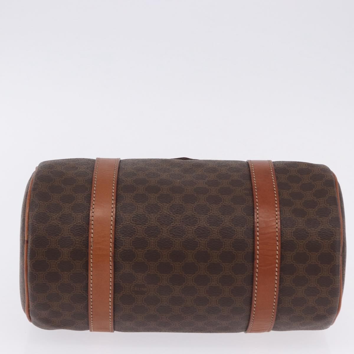 Celine Vintage Barrel Macadam Canvas & Leather Brown Pvc Handbag (Pre-Owned)