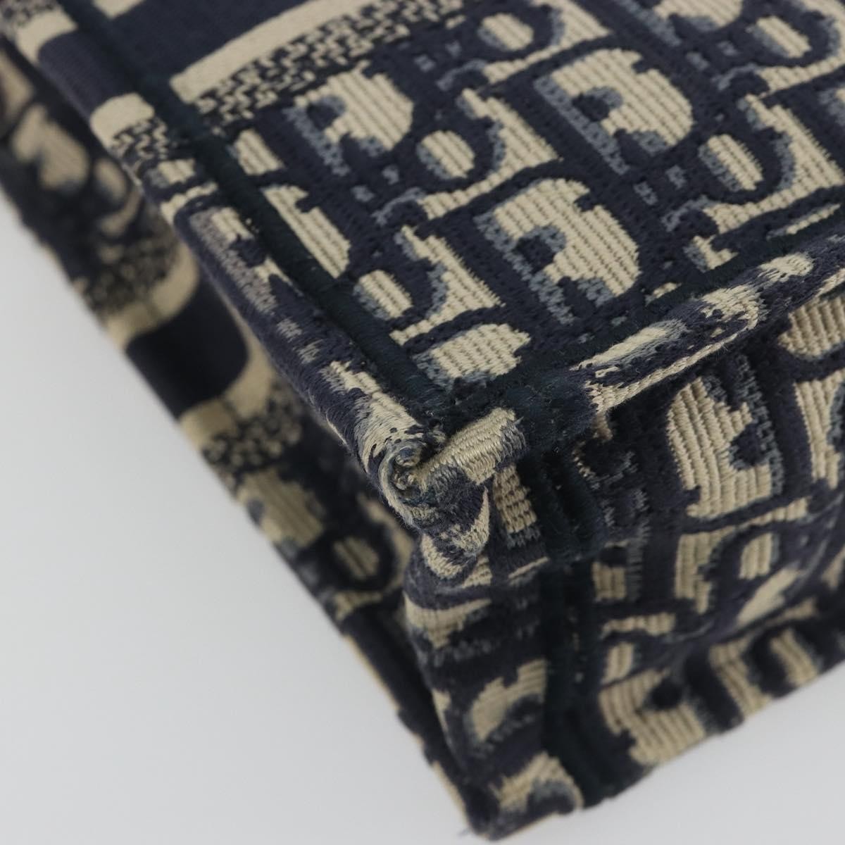 Christian Dior Book Tote Phone Oblique Canvas Navy Canvas Tote Bag Bag (Pre-Owned)