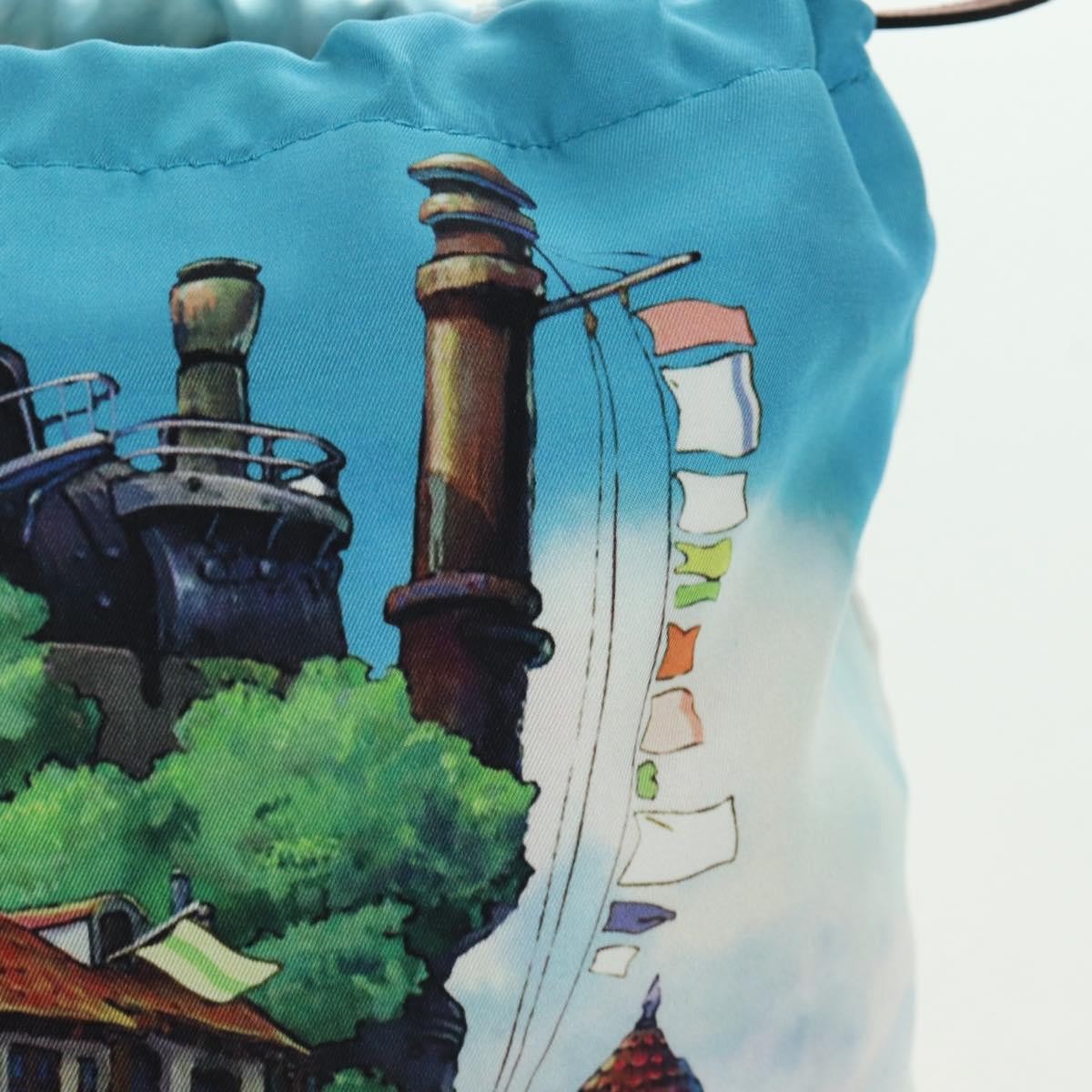 Loewe Paula Drawstring Printed Canvas Blue Canvas Clutche & Pouche Bag (Pre-Owned)