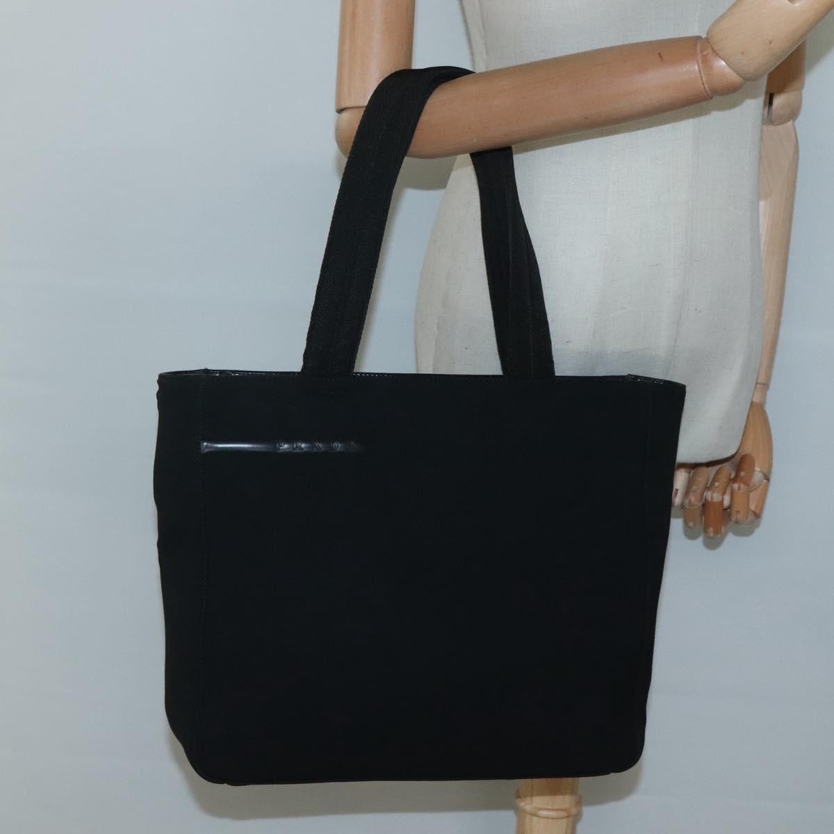 Prada City Sport Bucket Soft Calf Black Canvas Handbag (Pre-Owned)