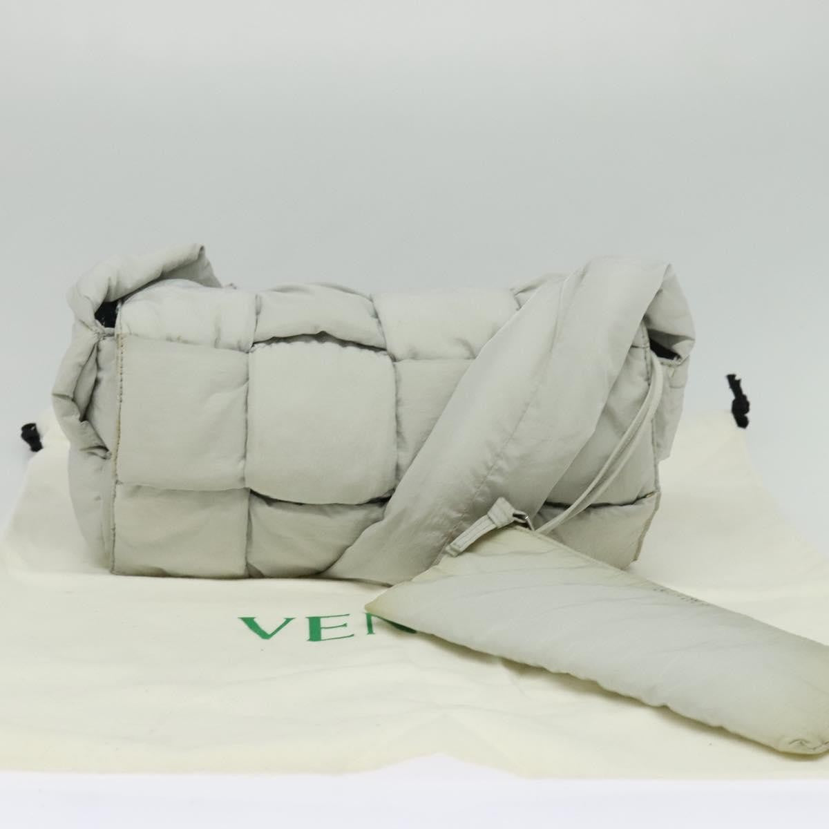 Bottega Veneta Padded Tech Cassette Intrecciato Nylon Gray Nylon Shoulder Bag Bag (Pre-Owned)
