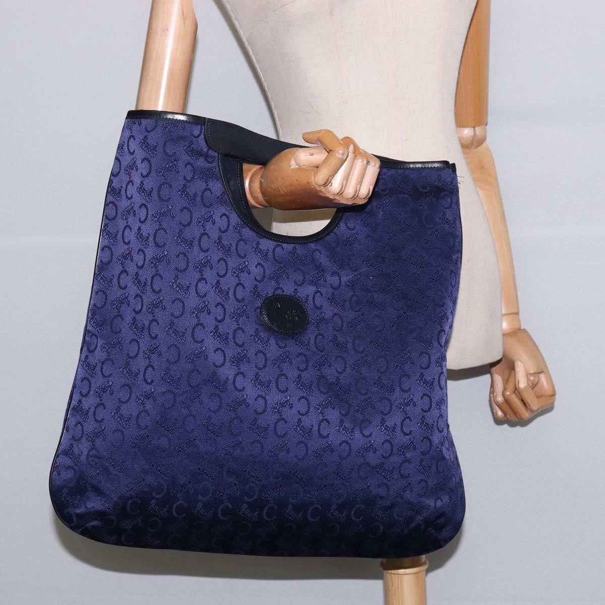 Celine C Sulky Canvas Navy Canvas Handbag (Pre-Owned)