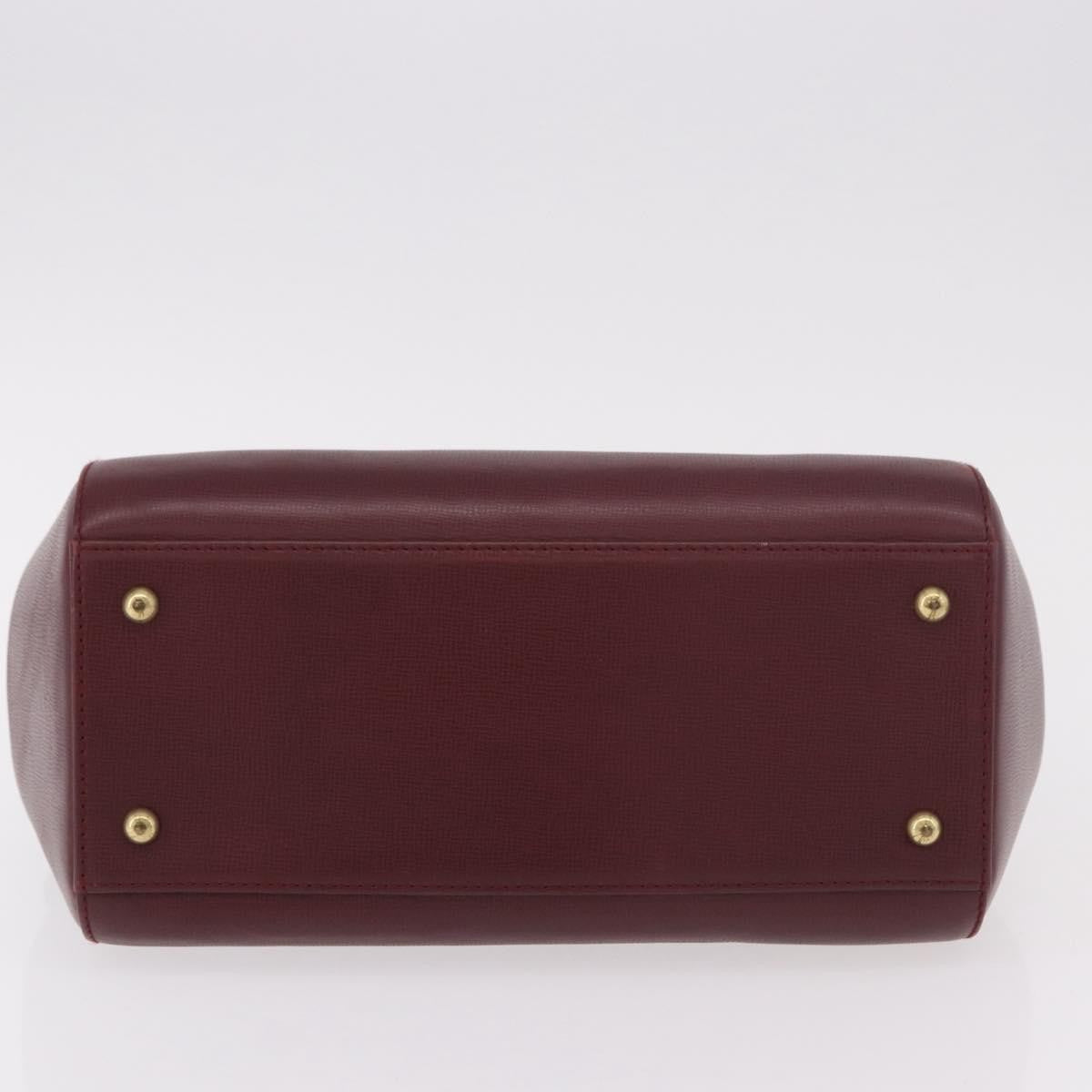 Cartier Must Line Leather Burgundy Leather Handbag (Pre-Owned)
