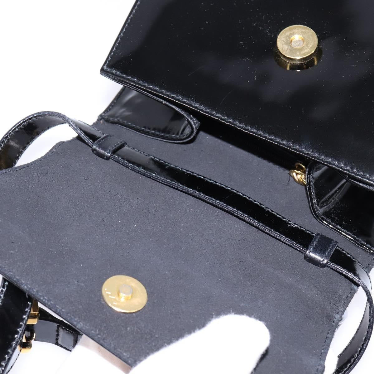 Salvatore Ferragamo Vintage Vara Bow Top Handle Patent Leather Black Patent_Leather Handbag (Pre-Owned)