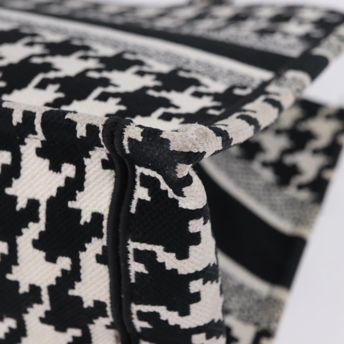 Christian Dior Book Houndstooth Canvas Black Canvas Tote Bag Bag (Pre-Owned)
