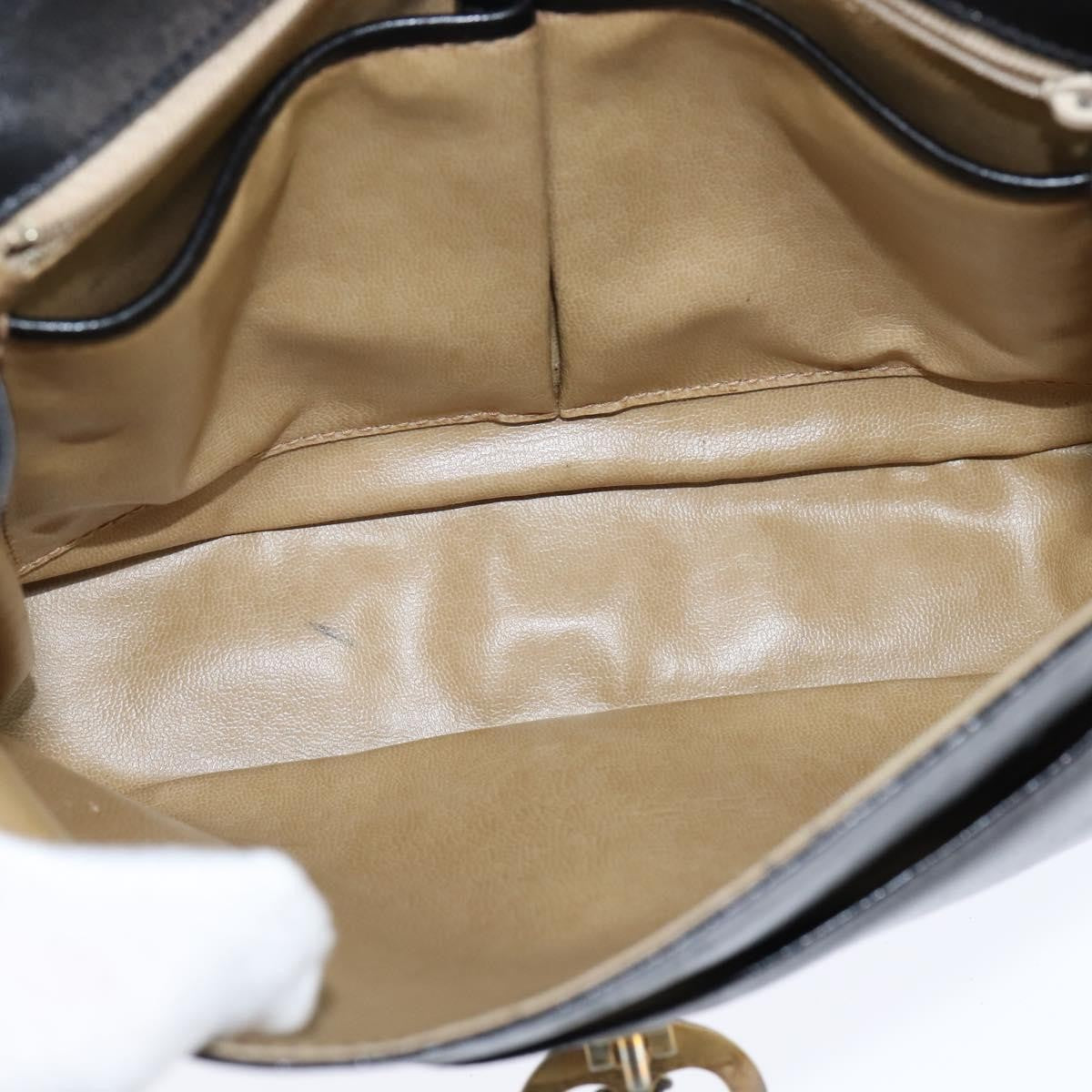 Celine Shoulder Leather Black Leather Shoulder Bag Bag (Pre-Owned)