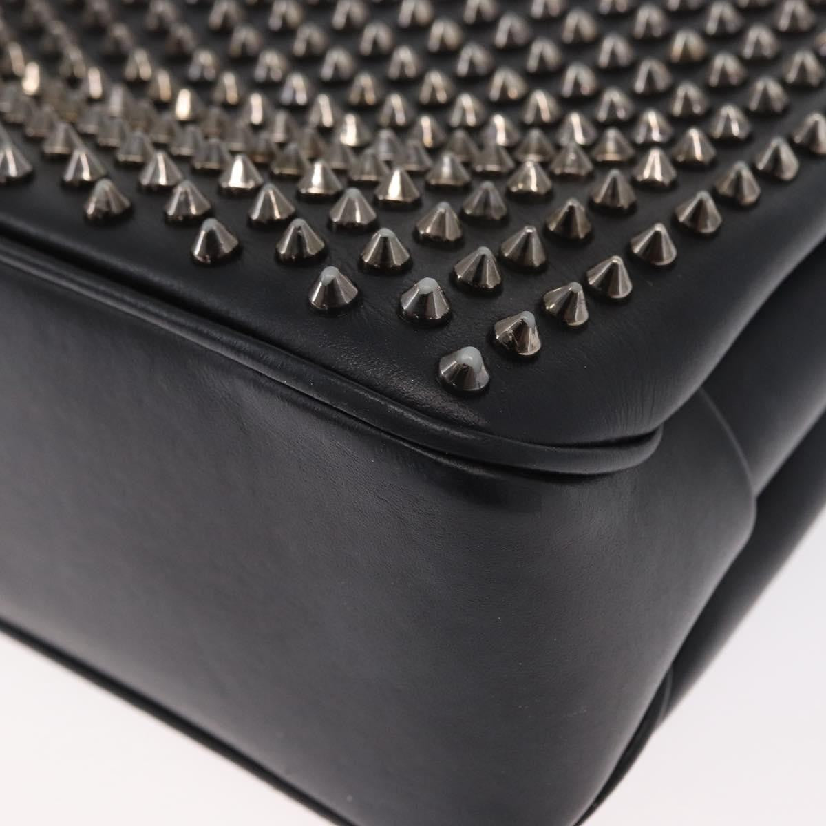 Christian Louboutin Triloubi Chain Leather Black Leather Handbag (Pre-Owned)