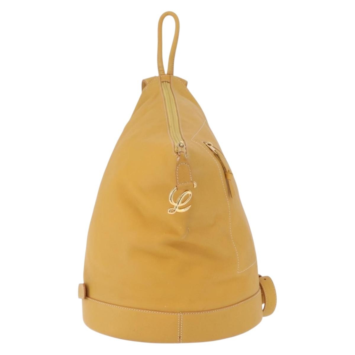 Loewe Anton Leather Yellow Leather Backpack Bag (Pre-Owned)