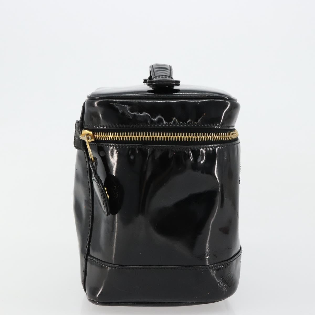 Chanel Vintage Timeless Cosmetic Case Patent Black Patent_Leather Handbag (Pre-Owned)