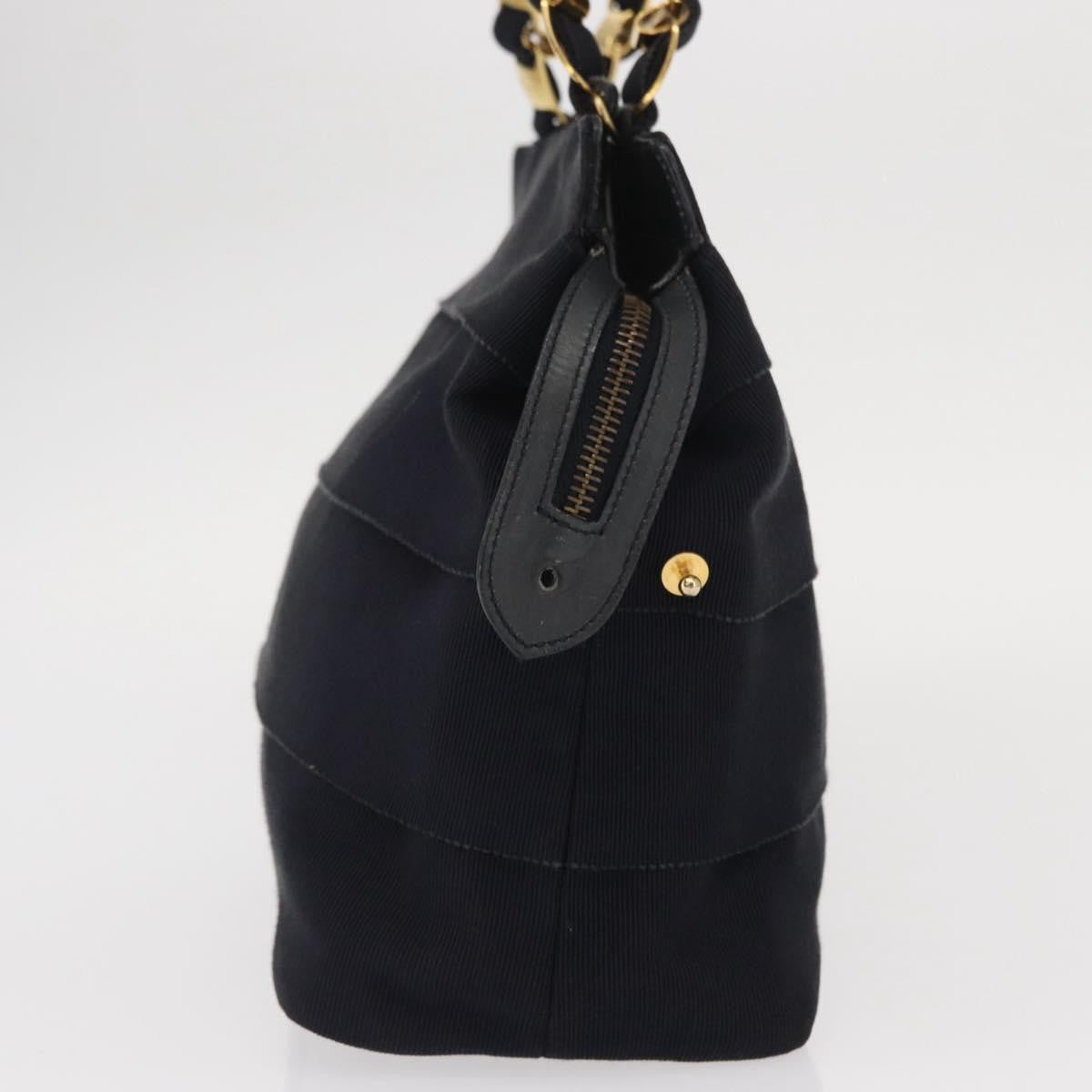 Salvatore Ferragamo Vala Canvas Navy Canvas Handbag (Pre-Owned)