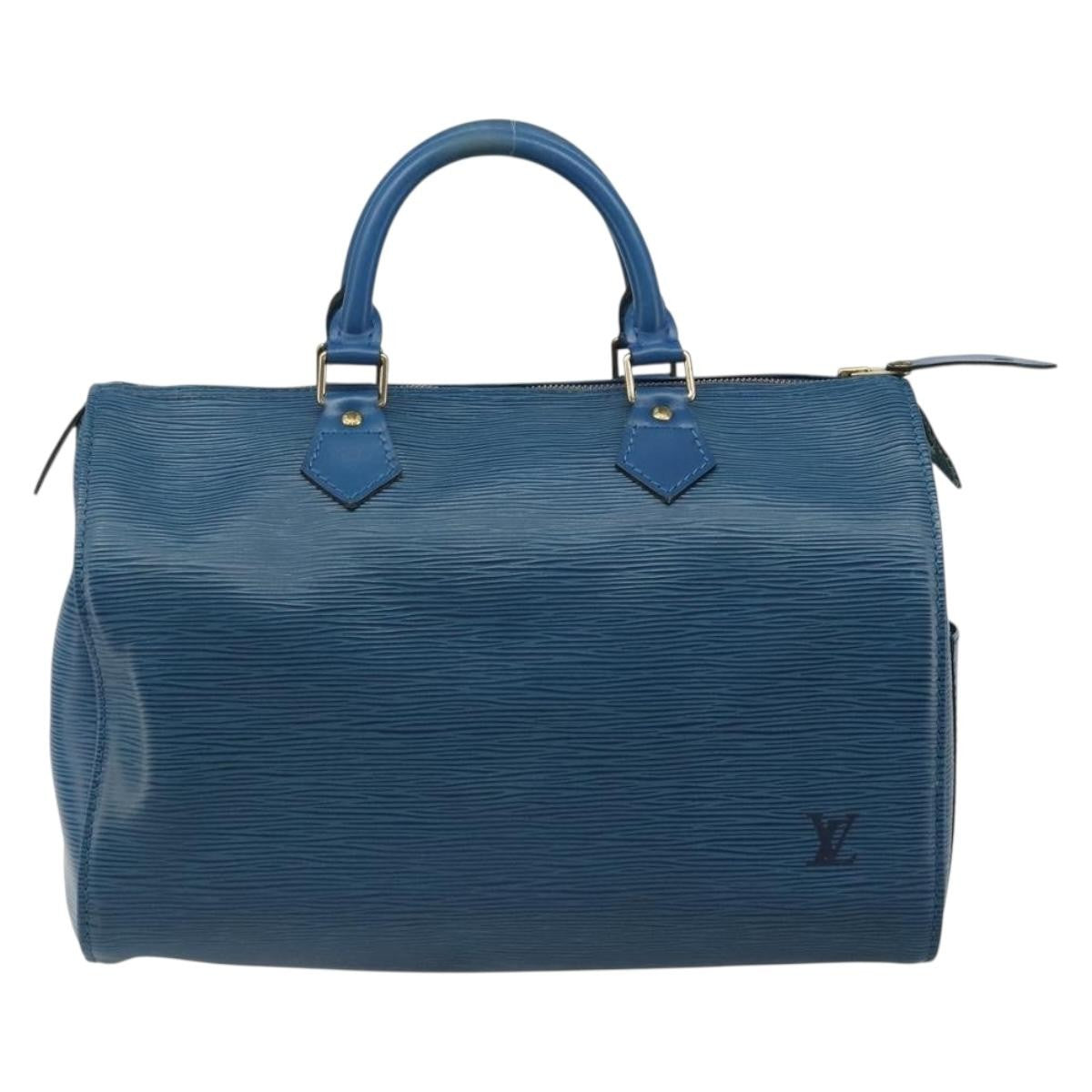 Louis Vuitton Speedy Epi Leather Blue Leather Handbag (Pre-Owned)