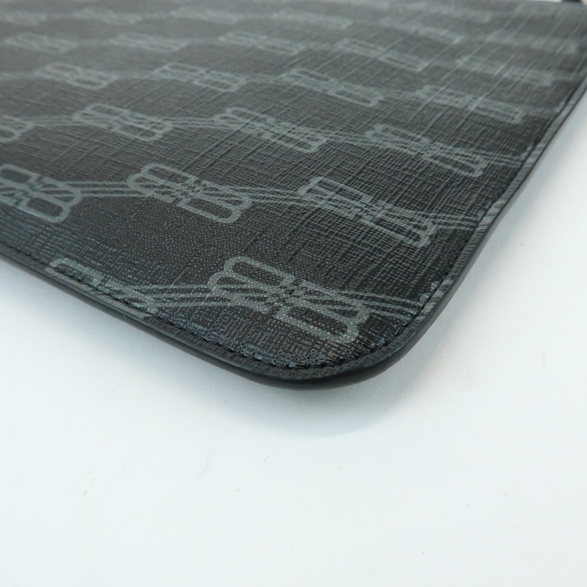 Balenciaga Signature Pouch Monogram Pvc Leather Black Canvas Clutche & Pouche Bag (Pre-Owned)