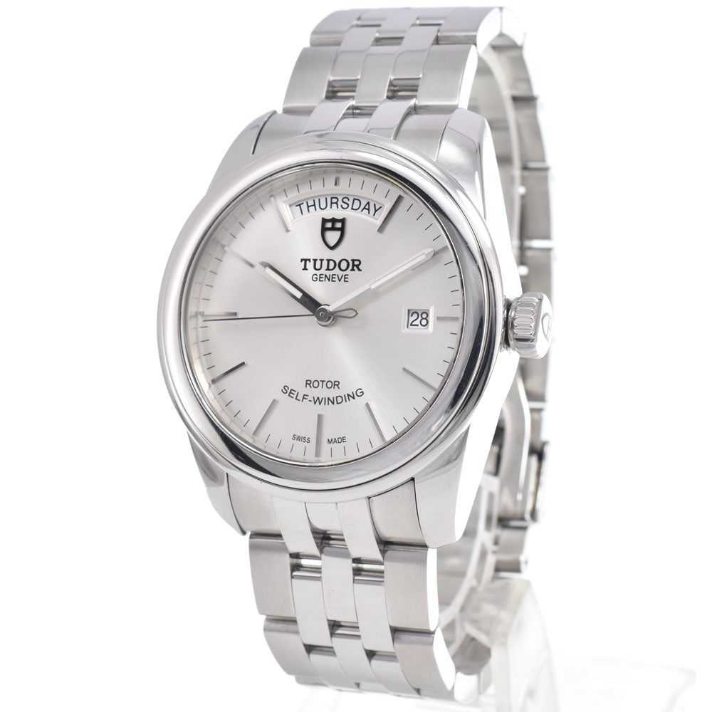 Tudor Glamour Day Date Automatic Stainless Steel With Diamonds Watch (Pre-Owned)