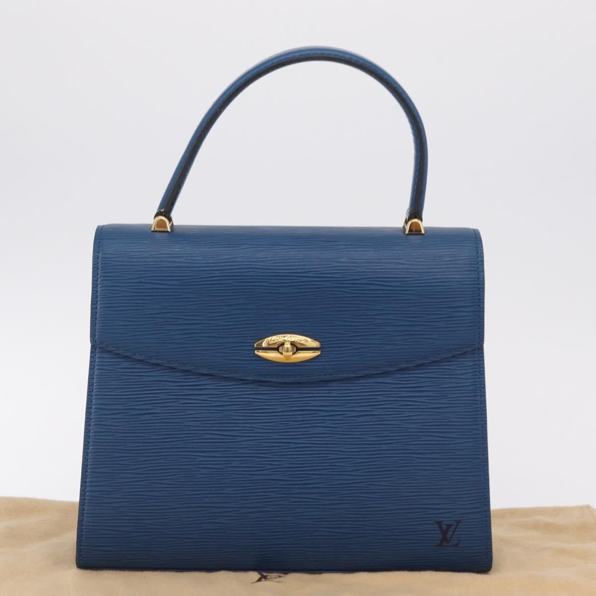 Louis Vuitton Malesherbes Epi Leather Blue Leather Handbag (Pre-Owned)