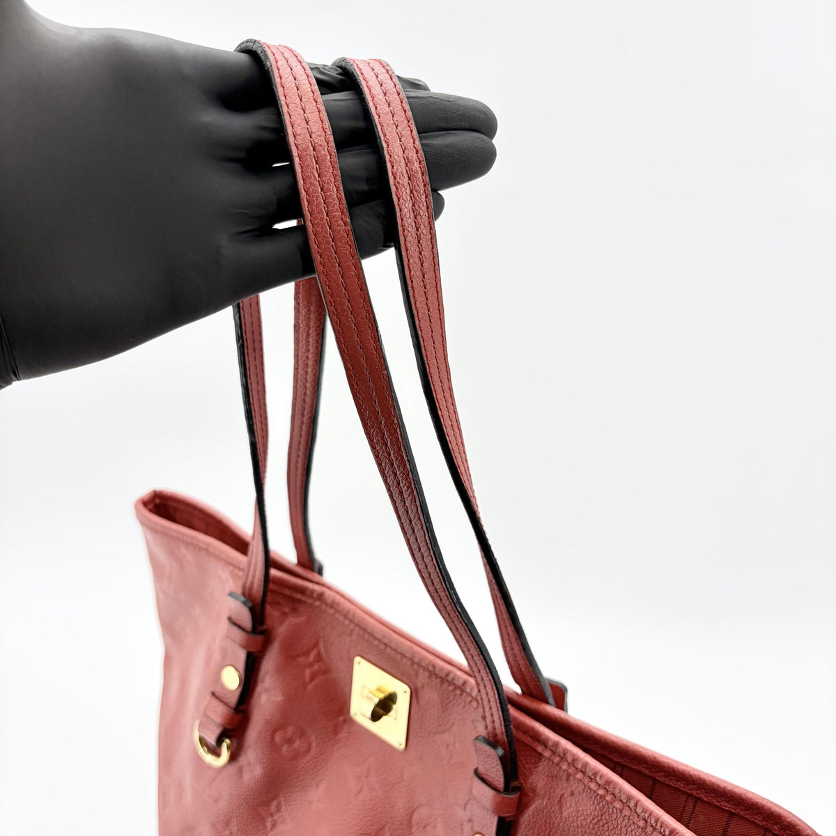 Louis Vuitton Citadine Monogram Empreinte Leather Red Leather Handbag (Pre-Owned)
