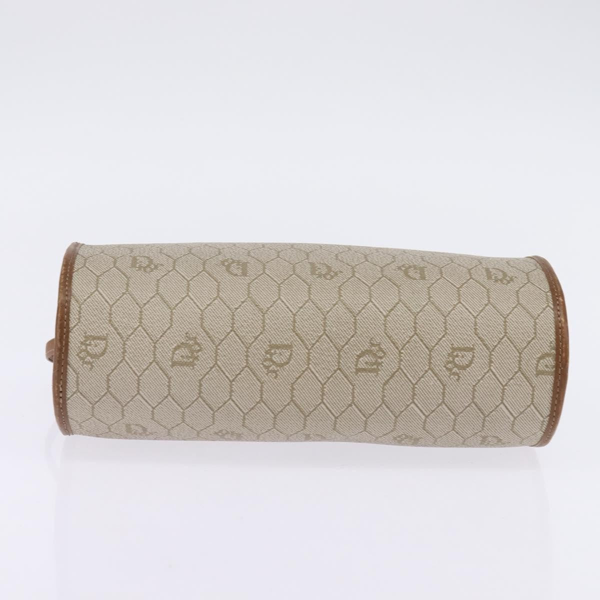 Christian Dior Vintage Honeycomb Canvas And Leather Beige Canvas Bag (Pre-Owned)