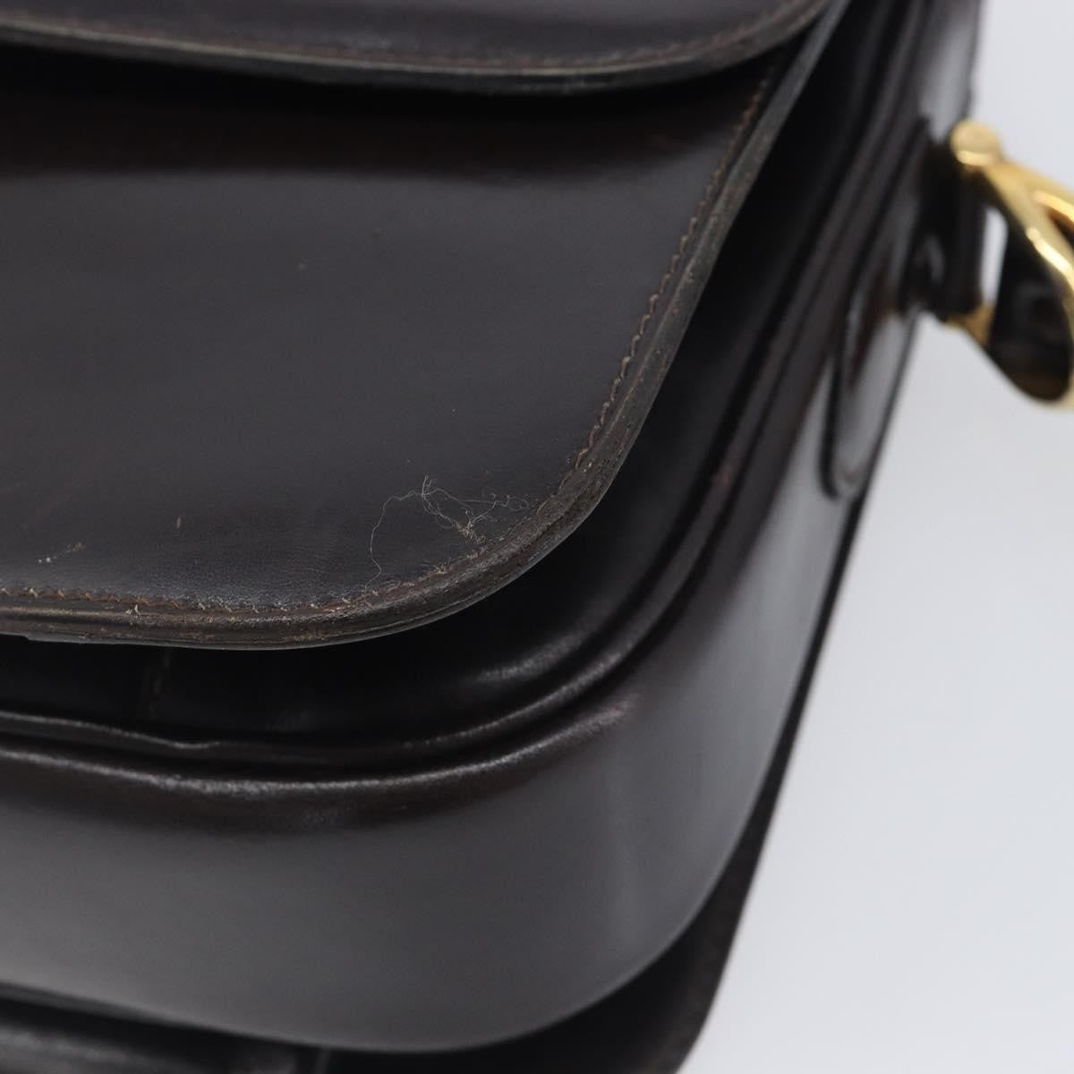 Celine Horse Carriage Leather Black Leather Shoulder Bag Bag (Pre-Owned)