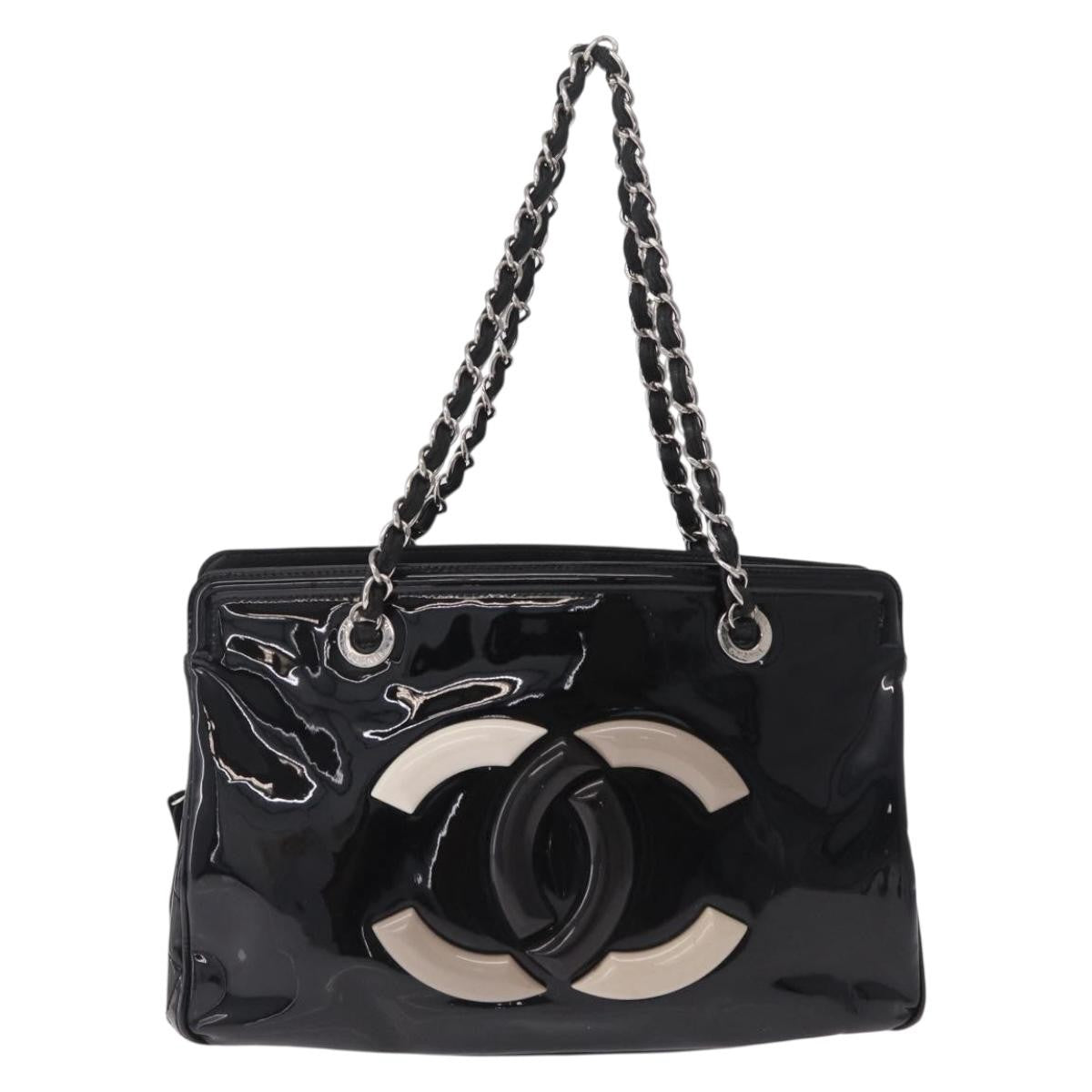 Chanel Lipstick Open Patent Vinyl Black Patent_Leather Tote Bag Bag (Pre-Owned)