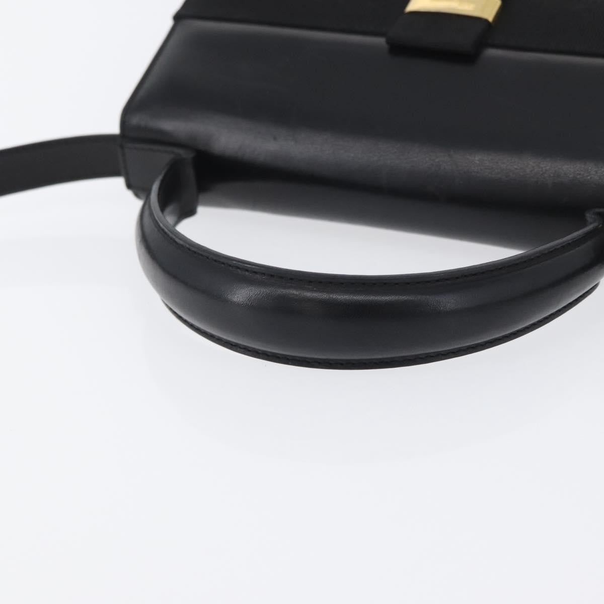 Salvatore Ferragamo Vara Leather Black Leather Handbag (Pre-Owned)