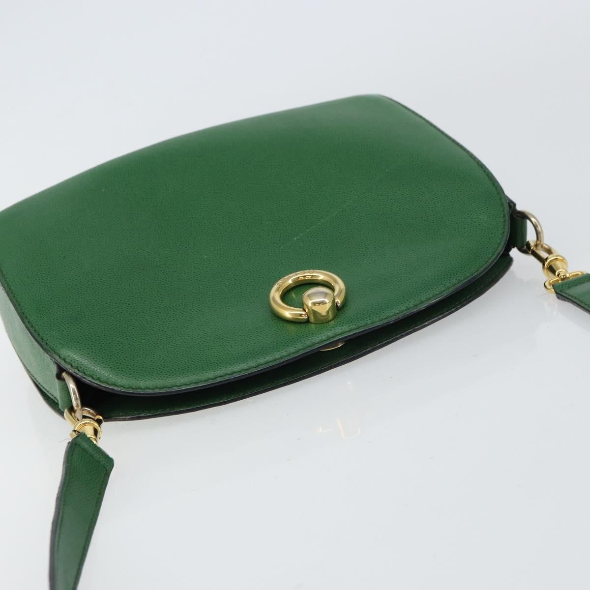 Celine Vintage Leather Green Leather Shoulder Bag Bag (Pre-Owned)