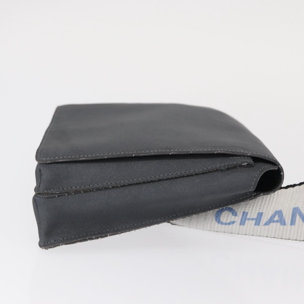 Chanel Sport Line Waist Nylon Gray Nylon Shoulder Bag Bag (Pre-Owned)