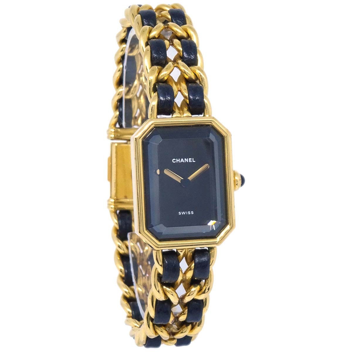 Chanel Premiere Rock Quartz Plated Metal And Leather Watch (Pre-Owned)