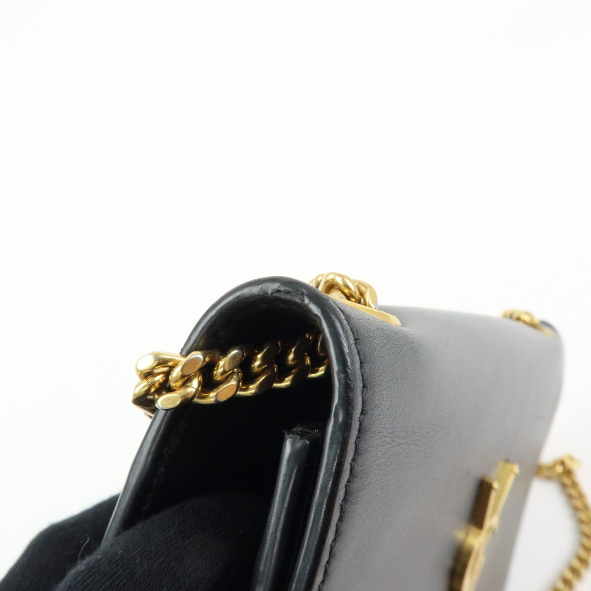 Saint Laurent Classic Monogram Tassel Leather Black Leather Crossbody Bag Bag (Pre-Owned)