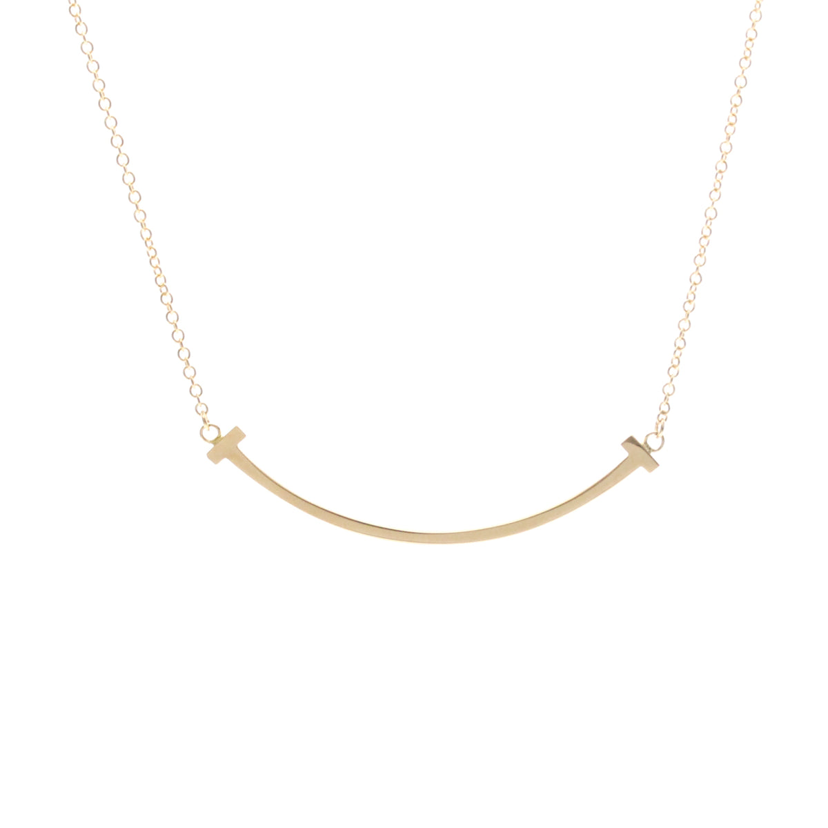 Tiffany & Co. T Smile Pendant 18K Yellow Gold Gold Pink_Gold Necklace Jewelry (Pre-Owned)