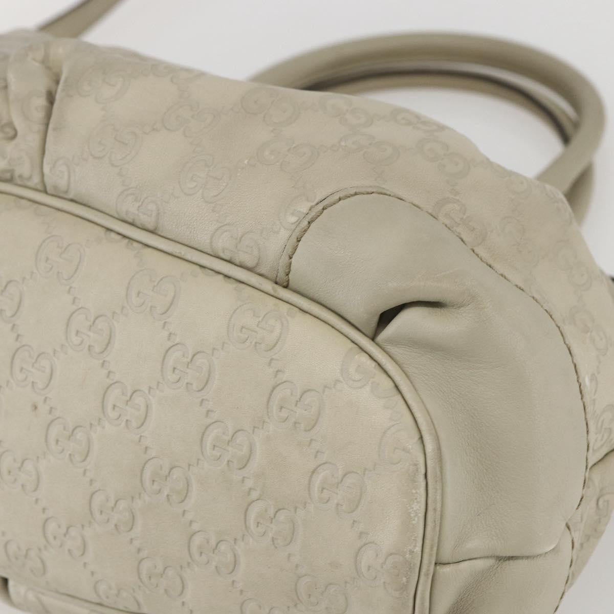 Gucci Sukey Top Handle Satchel Guccissima Leather Ecru Leather Handbag (Pre-Owned)