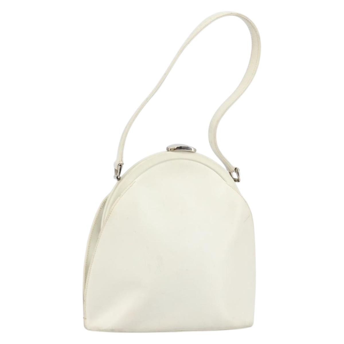 Gucci Vintage Leather White Leather Handbag (Pre-Owned)