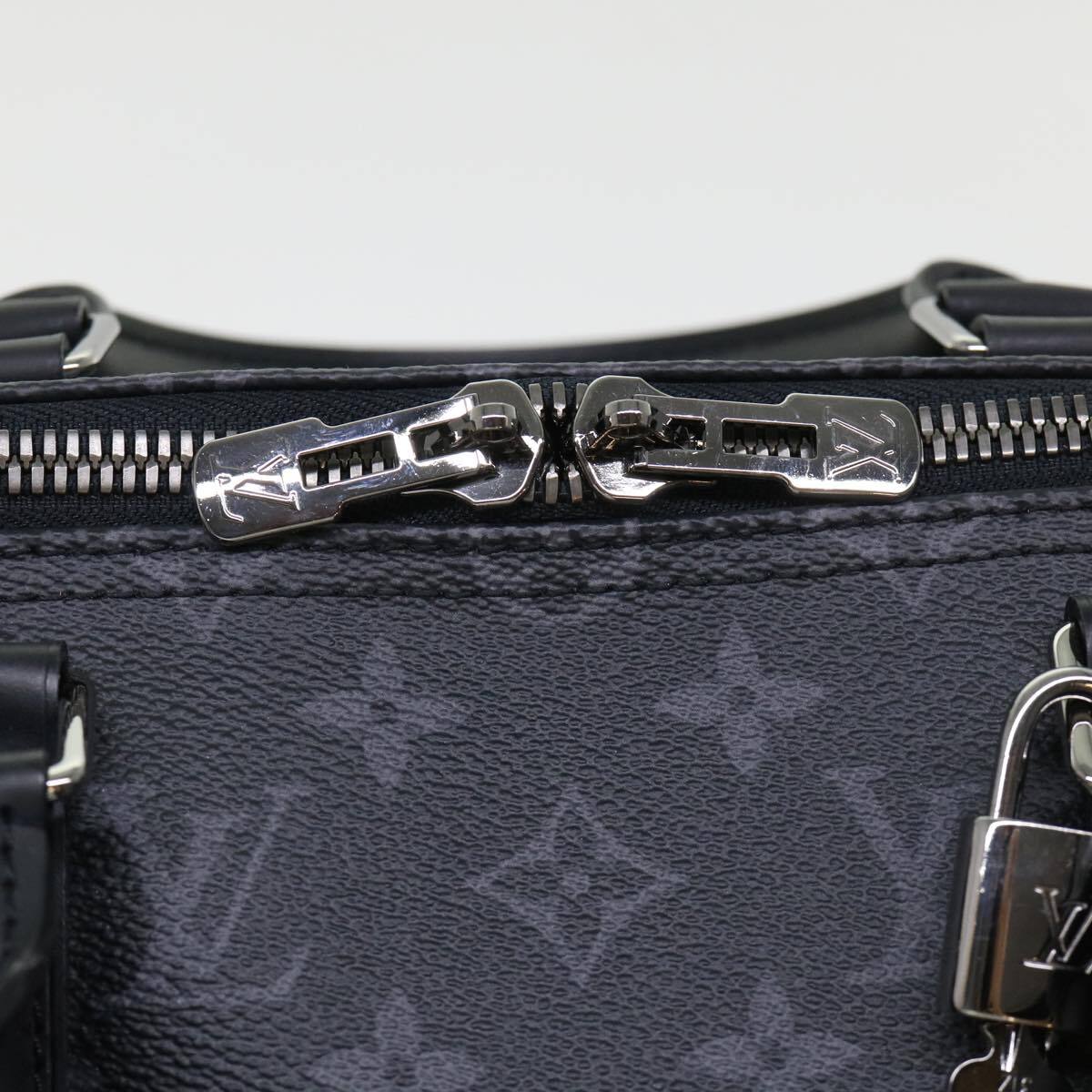 Louis Vuitton Keepall Bandouliere Monogram Eclipse Split Canvas Black Canvas Bag (Pre-Owned)